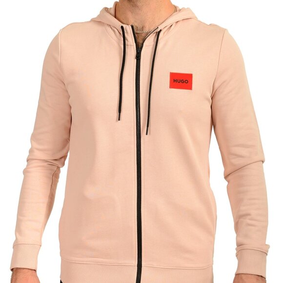 Hugo Boss Men's "Daple212" Pink Logo Full Zip Track Jacket Sweater US L IT 52 - Picture 1 of 7